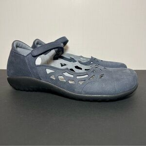 Womens NAOT Agathis Navy Blue Velvet Nubuck Leather Mary Jane Shoes / Size 7